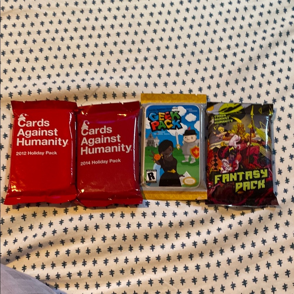 Cards Against Humanity  4 Expansion Packs NEW UNOPENED